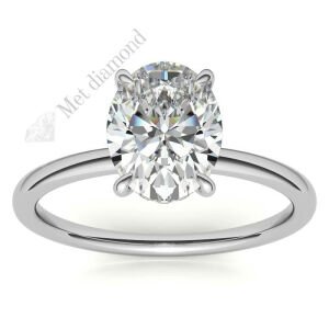 2 karat mozanit taşlı yüzük oval kesim -ov002