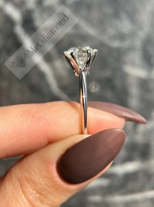 2 karat mozanit taşlı tektaş yüzük mzn112