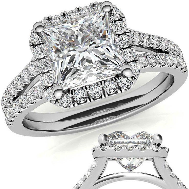 3.50 karat mozanit taşlıyüzük prenses kesim prs014