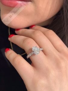 4 karat mozanit taşlı yüzük oval - ov073