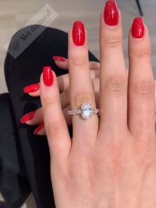 4 karat mozanit taşlı yüzük oval - ov073