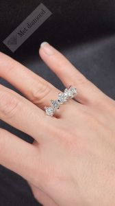 2,50 karat 5 taş mozanit taşlı yüzük