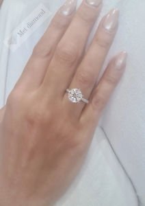 4 karat mozanit taşlı tektaş yüzük mzn691