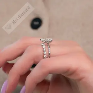 2 karat damla kesim lab grown pırlanta yüzük lab011