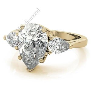 4 karat mozanit taşlı tria yüzük -dml6