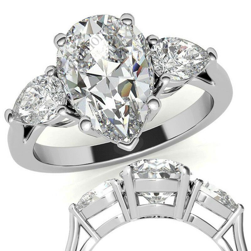 4 karat mozanit taşlı tria yüzük -dml6