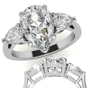 4 karat mozanit taşlı tria yüzük -dml6