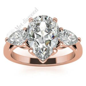 4 karat mozanit taşlı tria yüzük -dml6