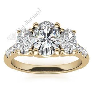 3 karat mozanit taşlı yüzük oval kesim -ov037