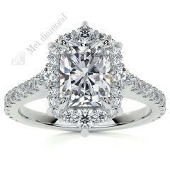 4 karat mozanit taşlı yüzük baget kesim