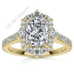 4 karat mozanit taşlı yüzük baget kesim