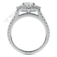 4 karat mozanit taşlı yüzük baget kesim