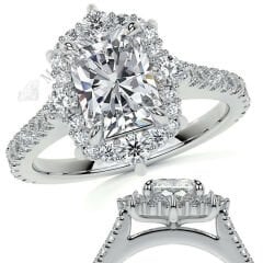 4 karat mozanit taşlı yüzük baget kesim