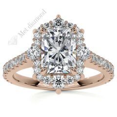 4 karat mozanit taşlı yüzük baget kesim