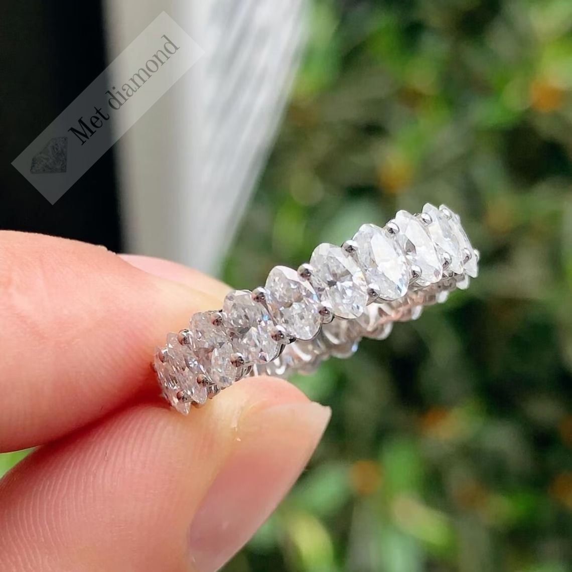 3 karat mozanit taşlı tamtur yüzük oval - mzy39