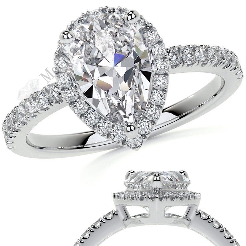 2,50 karat mozanit taşlı yüzük halo model-hly056