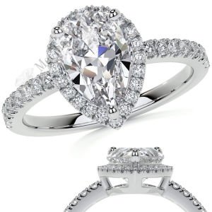 2,50 karat mozanit taşlı yüzük halo model-hly056