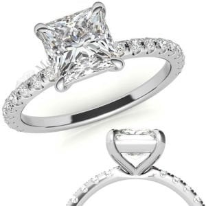 1,30 karat mozanit taşlı  yüzük prenses kesim prs017