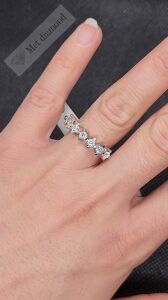 0,70 karat 7 taş mozanit taşlı yüzük  -bes070a