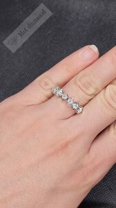 0,70 karat 7 taş mozanit taşlı yüzük  -bes070a