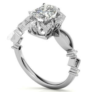 3 karat mozanit taşlı yüzük oval kesim ov035