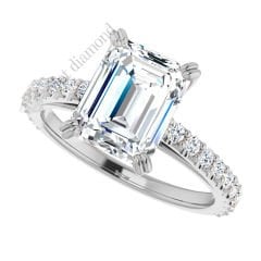 2,30 karat mozanit taşlı yüzük baget kesim