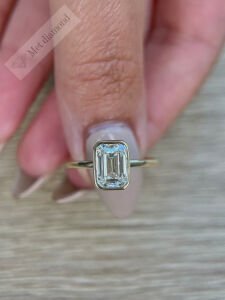 2 karat mozanit taşlı tektaş yüzük sıvama model -bgt75