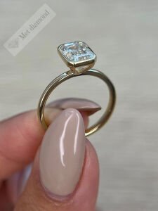 2 karat mozanit taşlı tektaş yüzük sıvama model -bgt75