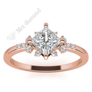 1 karat mozanit taşlı yüzük prenses kesim -prs015