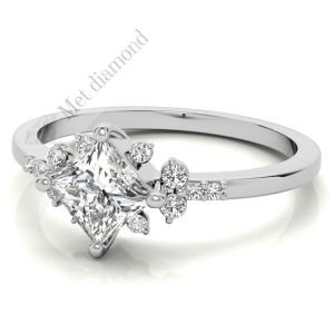 1 karat mozanit taşlı yüzük prenses kesim -prs015