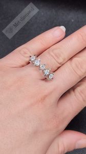 1 karat 5 taş mozanit pırlanta yüzük badem montür