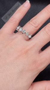 1 karat 5 taş mozanit pırlanta yüzük badem montür