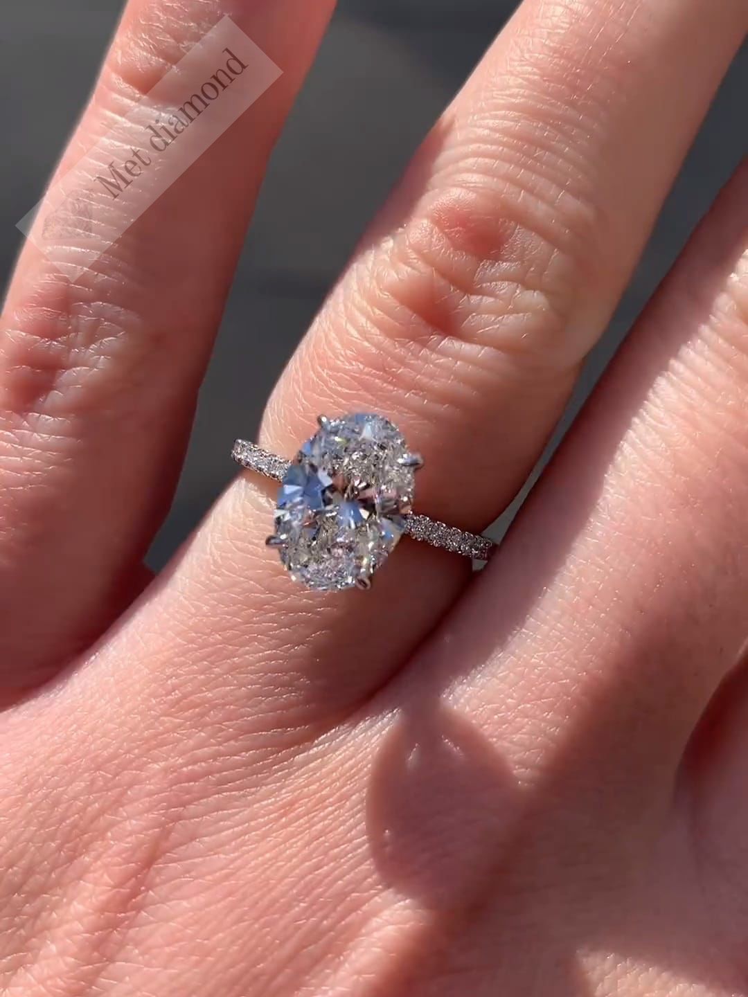 3,30 karat mozanit taşlı tektaş yüzük oval kesim ov066