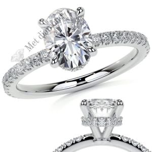 1,30 karat mozanit taşlı yüzük oval kesim   ov009a