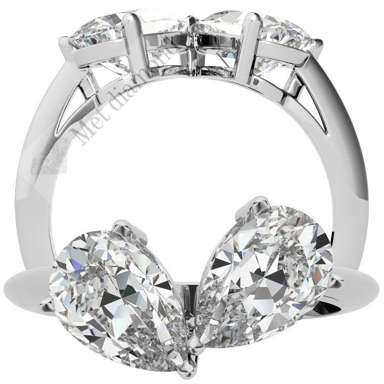 4  karat mozanit taşlı yüzük damla