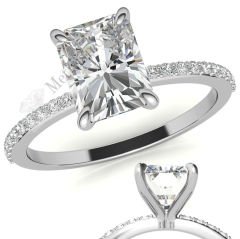 3,30 karat mozanit taşlı yüzük baget kesim