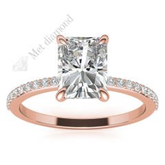 3,30 karat mozanit taşlı yüzük baget kesim