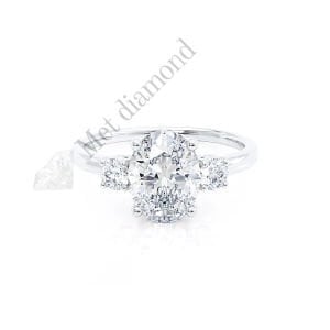 1.20 karat mozanit taşlı 3 taş yüzük- uc033