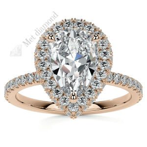 4 karat mozanit taşlı yüzük damla kesim