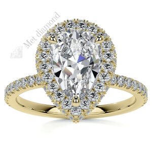 4 karat mozanit taşlı yüzük damla kesim