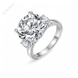 6,50 karat mozanit taşlı tektaş yüzük mzn626