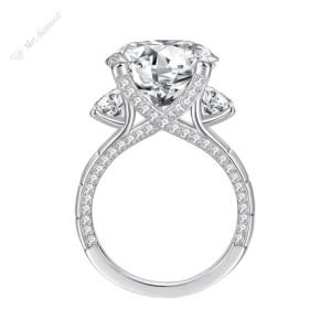 6,50 karat mozanit taşlı tektaş yüzük mzn626