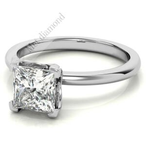 2 karat mozanit taşlı yüzük prenses kesim prs021