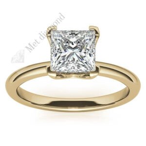 2 karat mozanit taşlı yüzük prenses kesim prs021