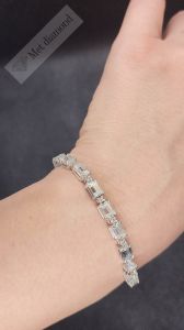 18 karat mozanit taşlı baget bileklik-bil180