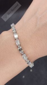 18 karat mozanit taşlı baget bileklik-bil180