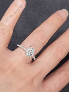 2,50 karat mozanit taşlı tektaş yüzük oval kesim ov067