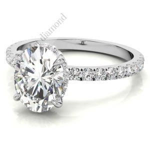 3,30 karat mozanit taşlı tektaş yüzük oval kesim ov044