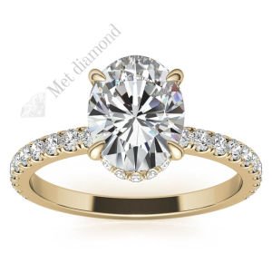 3,30 karat mozanit taşlı tektaş yüzük oval kesim ov044