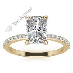 1,30 karat mozanit taşlı yüzük baget kesim bgt70a